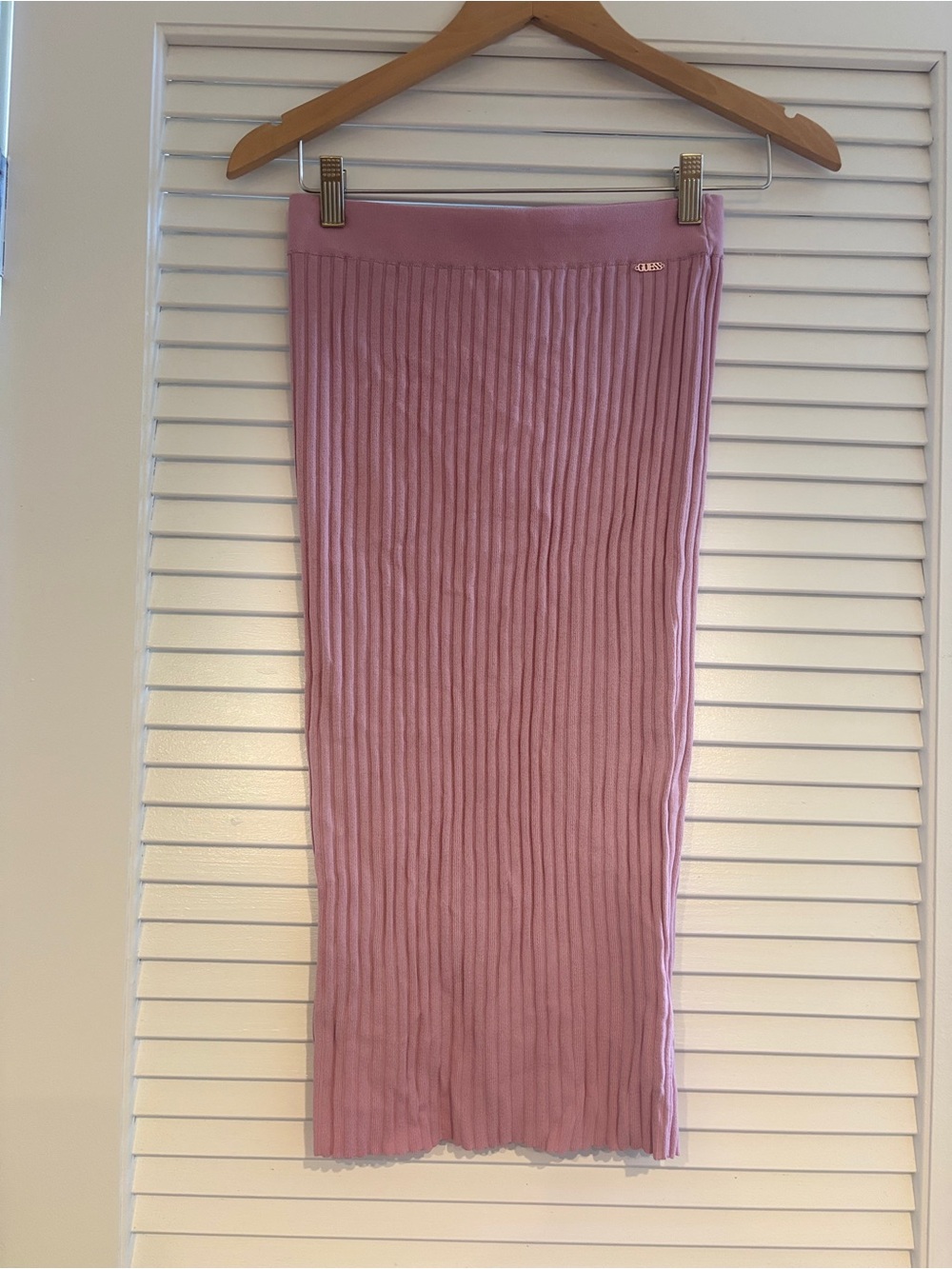 Guess Ribbed Pencil Skirt in Mauve Pink